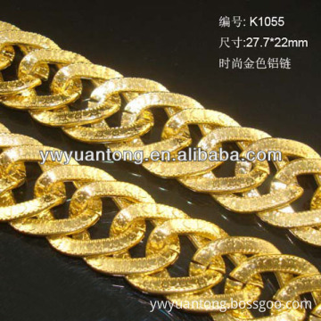 Hot selling fashion custom metal chain with brass/shining gold chain